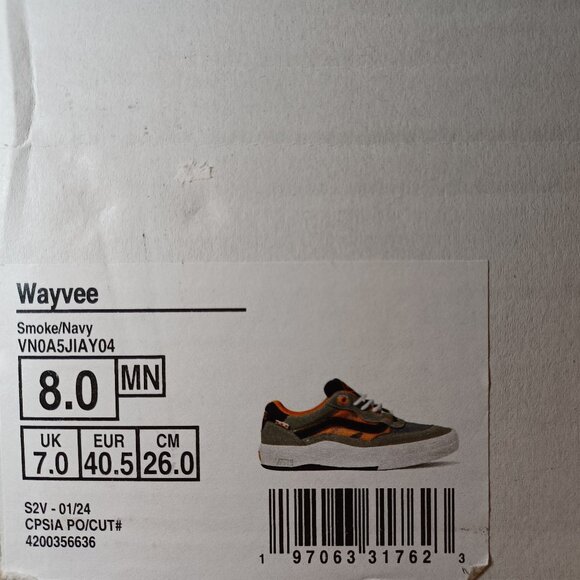 Vans Men's 8/Women's 9.5 Wayvee Smoke/Navy Skateboarding Shoes VN0A5JIAY04 - Picture 5 of 13